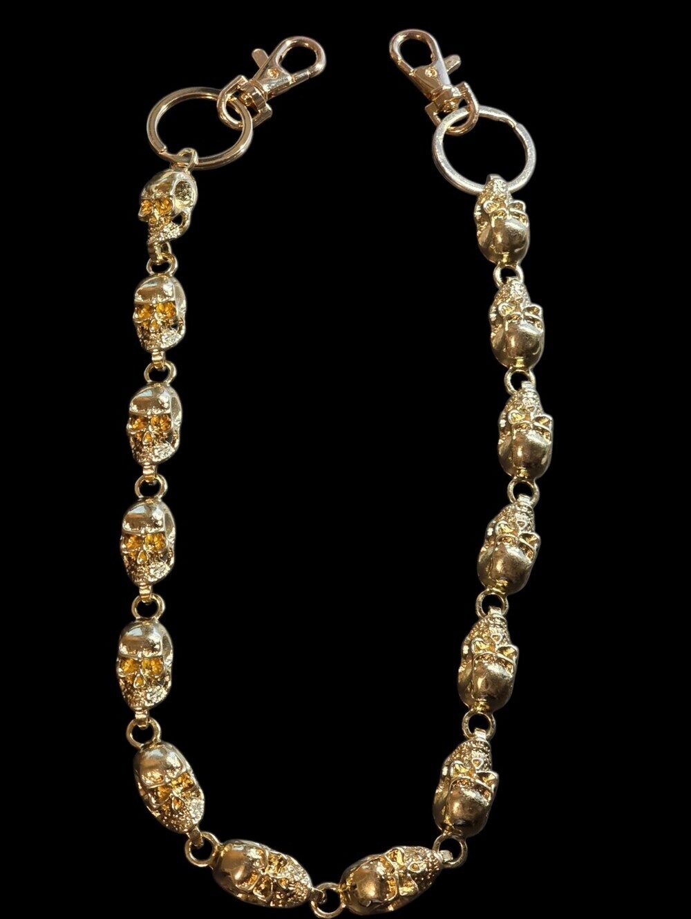 Gold Skull Link Bag Chain